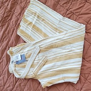 Linen blend wide leg pants